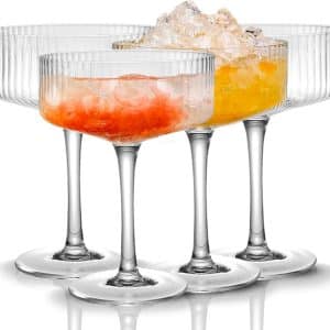 Elevate Your Spirits: Review of the Vintage 4-Piece Ribbed Coupe Glass Set