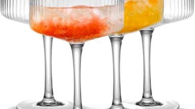 Elevate Your Spirits: Review of the Vintage 4-Piece Ribbed Coupe Glass Set