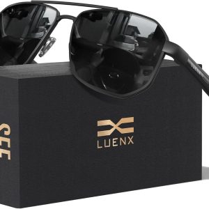 Elevate Your Style: LUENX Aviator Sunglasses with Superior UV Protection