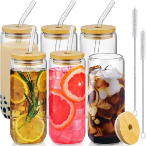 Sip in Style: Review of 20 Oz Glass Drinking Cups with Bamboo Lids