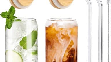 Sip in Style: Review of Drinking Glasses with Bamboo Lids and Glass Straws