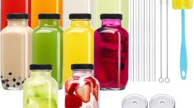 Sip Sustainably: Review of CUCUMI's 10-Pack Glass Juice Bottles!