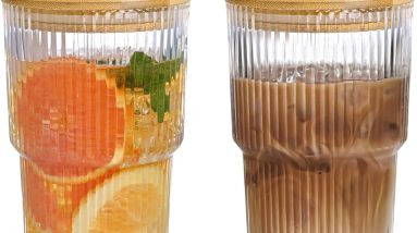Sip in Style: Review of 20oz Ribbed Glass Tumblers with Lids and Straws