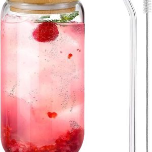 Sip in Style: Review of the Glass Cups with Lids and Straws for Every Drink