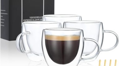 Elevate Your Coffee Experience: Review of the Hand Blown Double Wall Espresso Cups Set