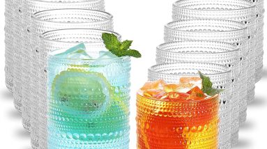 Elevate Your Drink: Review of Moretoes Embossed Hobnail Glasses Set