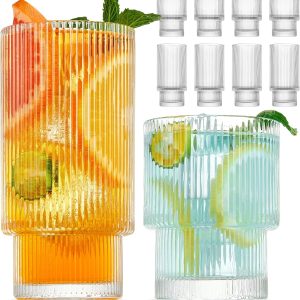 Elevate Your Drinkware: Review of Vintage Ribbed Glass Tumbler Set