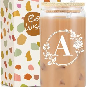 Sip in Style: Personalized Monogrammed Glass Cups for Perfect Gifts!