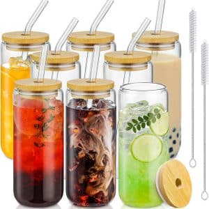 Sip in Style: Review of 20 Oz Aesthetic Drinking Glasses with Bamboo Lids
