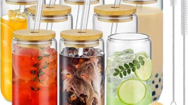 Sip in Style: Review of 20 Oz Aesthetic Drinking Glasses with Bamboo Lids