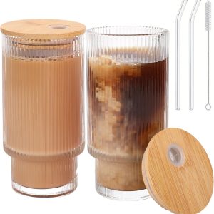 Sip in Style: Review of Glass Cups with Bamboo Lids and Straws