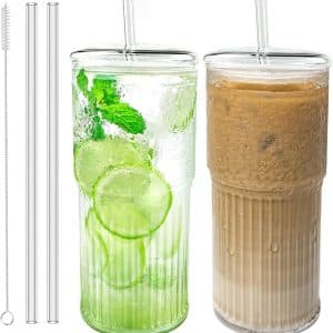 Sip in Style: Review of High Borosilicate Glass Cups with Lids and Straws