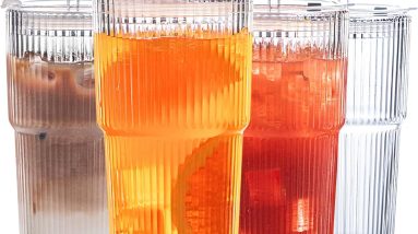 Sip in Style: Review of INSETLAN 20 oz Ribbed Glass Tumblers with Lids and Straws
