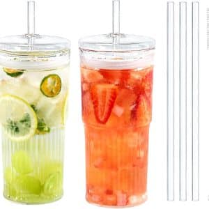 Sip in Style: Review of Puraville 20oz Glass Cups with Lids and Straws