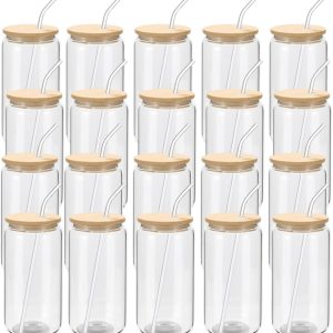 Sip in Style: Review of the 20 Pack Glass Cups with Bamboo Lids