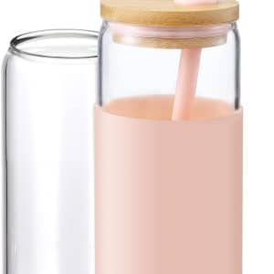 Sip in Style: Review of the 20oz Pink Glass Tumbler with Bamboo Lid