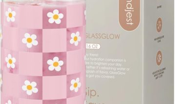 Sip in Style: Review of the SANDJEST Checkerboard Daisies Glass Can!