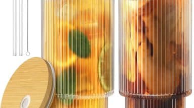 Sip in Style: Review of Vintage 16oz Glass Cups with Lids and Straws