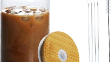 Sip in Style: The Ultimate 16 oz Glass Cup with Lid & Straw Review!