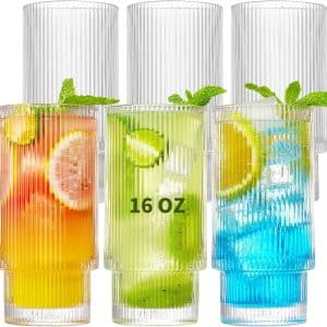 Sip in Style: The Ultimate Review of 6 Pack Vintage Ribbed Drinking Glasses