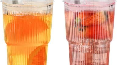 Sip in Style: Review of 20oz Ribbed Glass Cups with Lids and Straws
